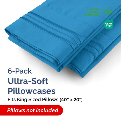 Standard Pillow Cases Set of 10 - Ultra Soft Hotel Quality Pillowcase Covers - Comfy, Cozy & Wrinkle Free - Shrink, Stain and Fade Resistant - Machine Washable Pillow Protectors - 10 Pcs Set - White - Colors B