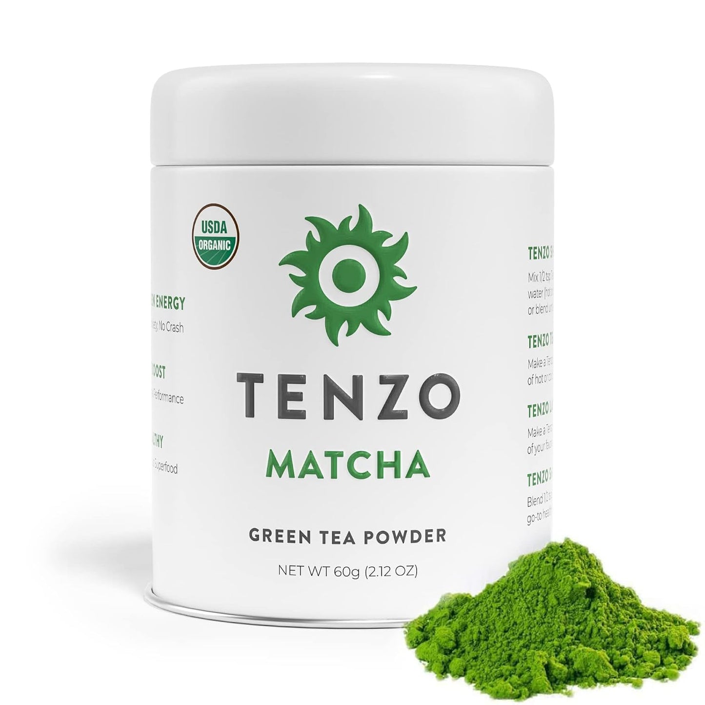 Tenzo Matcha Green Tea Powder, Organic Cafe Sweetened Matcha Latte Green Tea Powder, Ceremonial Barista Crafted Mix - Authentically Japanese - Matcha Latte Mix (35.27 Ounce)
