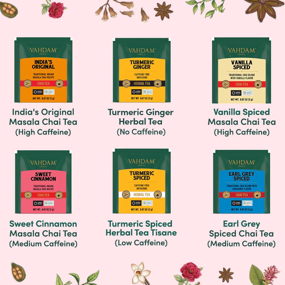 VAHDAM, Assorted Black Tea Loose Leaf Tea Gift Set (10 Flavors) Gift Ideas for Women & Men | Directly Sourced From Assam and Darjeeling | Resealable Ziplock Pouch