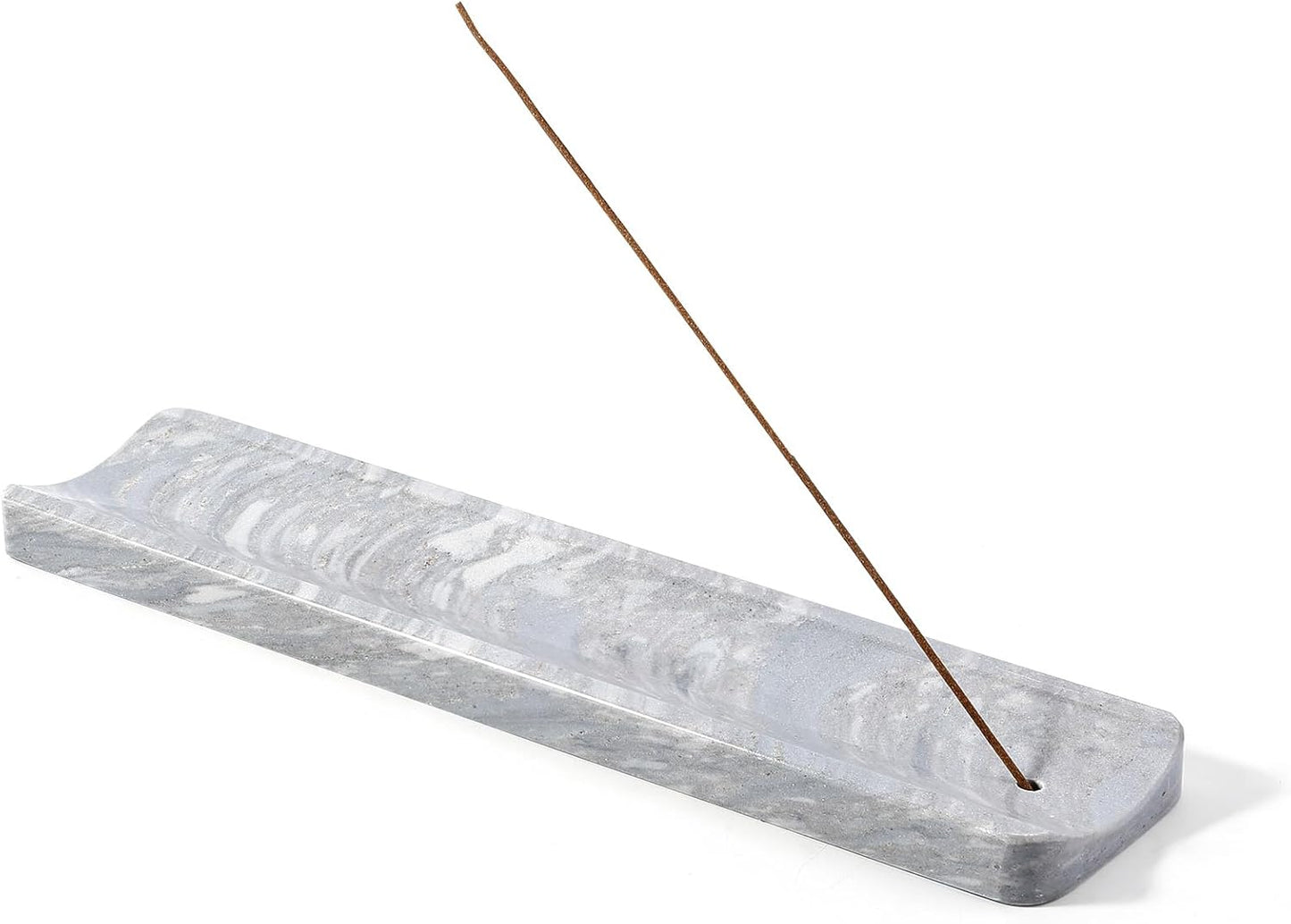 Koville Marble Incense Holder, Incense Holder for Sticks, Incense Sticks Holder Ash Catcher for Meditation Yoga SPA, Natural Stone Incense Burner, Home Table Decor (Grey)