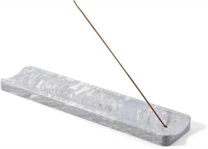 Koville Marble Incense Holder, Incense Holder for Sticks, Incense Sticks Holder Ash Catcher for Meditation Yoga SPA, Natural Stone Incense Burner, Home Table Decor (Grey)