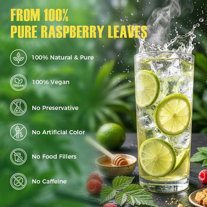 WildSap Emeralds Red Raspberry Leaf Tea, 40 Corn Fiber Bags & Infuser