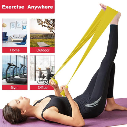 Resistance Bands for Home Workout,Long Exercise Band for Physical Therapy | Non-Latex 59inch Elastic Fitness Bands for Yoga,Pilates,Gym,Travel, Home Exercise Equipment for Women,Men,Pregnant,Seniors