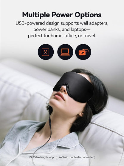 USB Heated Eye Mask for Dry Eyes & Tired Eyes, Warm Compress Therapy with Adjustable Heat & Timer – Soft Relaxation Mask for Puffiness, Dark Circles, Sleep & Eye Strain Relief