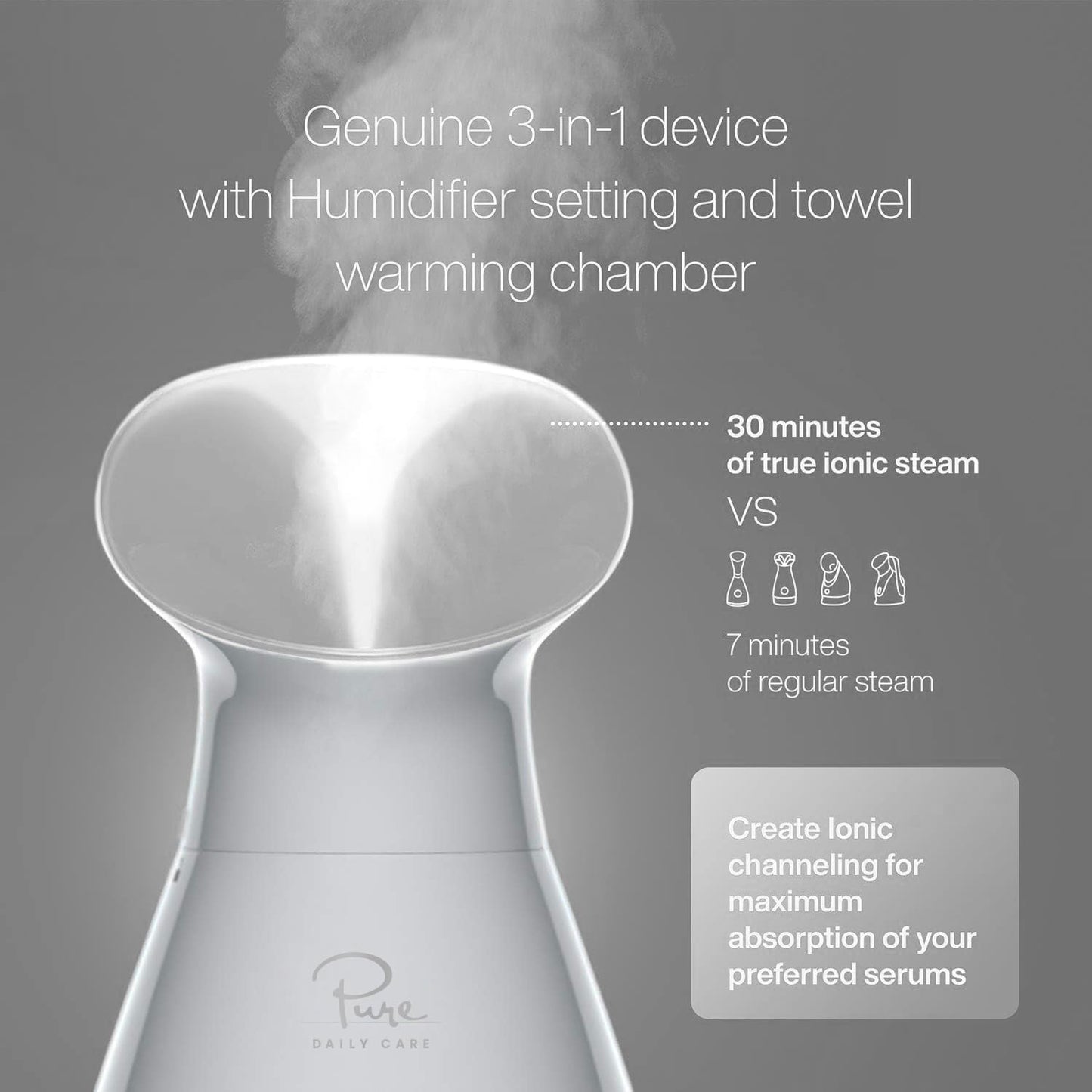 Pure Daily Care NanoSteamer Large 3-in-1 Nano Ionic Facial Steamer with Precise Temp Control - Humidifier - Unclogs Pores - Blackheads - Spa Quality - Bonus 5 Piece Stainless Steel Skin Kit (Teal)