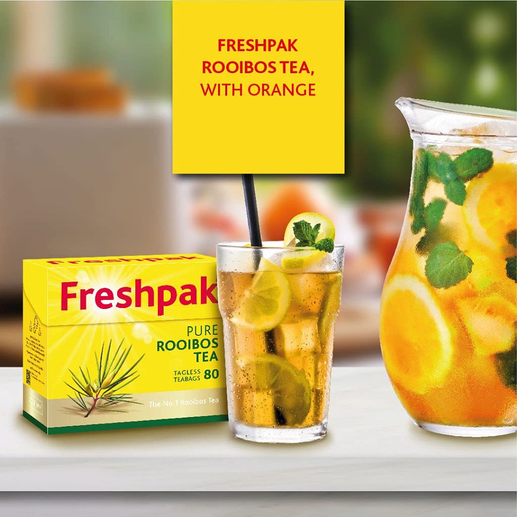 Freshpak Pure Rooibos Tea 80 Tagless Bags, Pure Premium Rooibos and No Rooibos Infusion, New Packaging (2 X Pack)