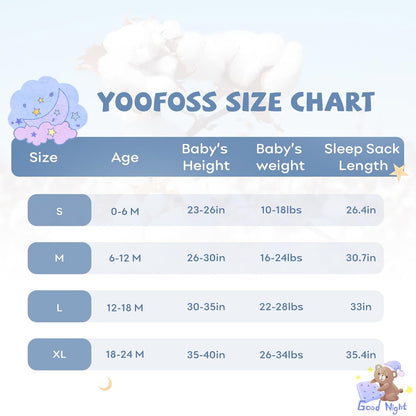Yoofoss Baby Sleep Sack Baby Wearable Blanket 100% Cotton 2-Way Zipper Toddler Sleeping Sack