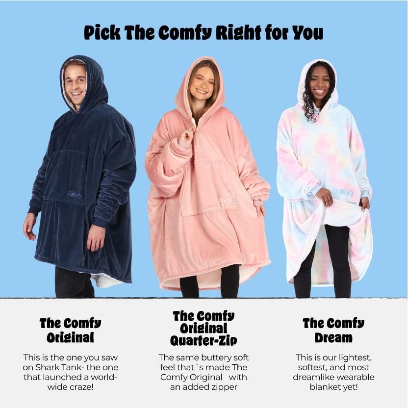 THE COMFY Original | From Shark Tank | Patented | Oversized Sherpa Wearable Blanket Hoodie| Gift for Women & Men | One Size