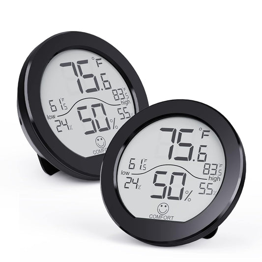 SECRUI Digital Hygrometer Thermometer for Room Temperature Humidity Meter Indoor Thermometer Accuracy Calibration LCD Temperature Sensor with Maximum and Minimum Records, TH1, White