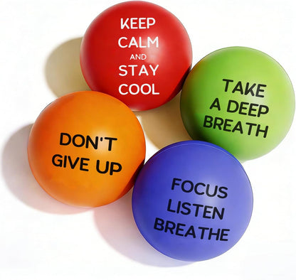 4 Pcs Motivational Stress Balls for Adults, Anxiety Relief Set