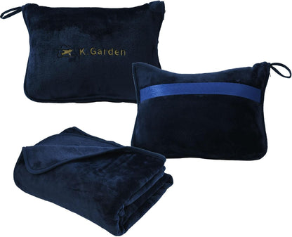 Travel Throw Blanket and Pillow- Soft 2 in 1