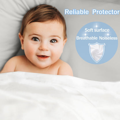 2 Pack Twin Size Premium Waterproof Mattress Protector, Soft Breathable Mattress Pad, Noiseless Waterproof Bed Cover - Stretch to 21" Fitted Deep Pocket Mattress Protection