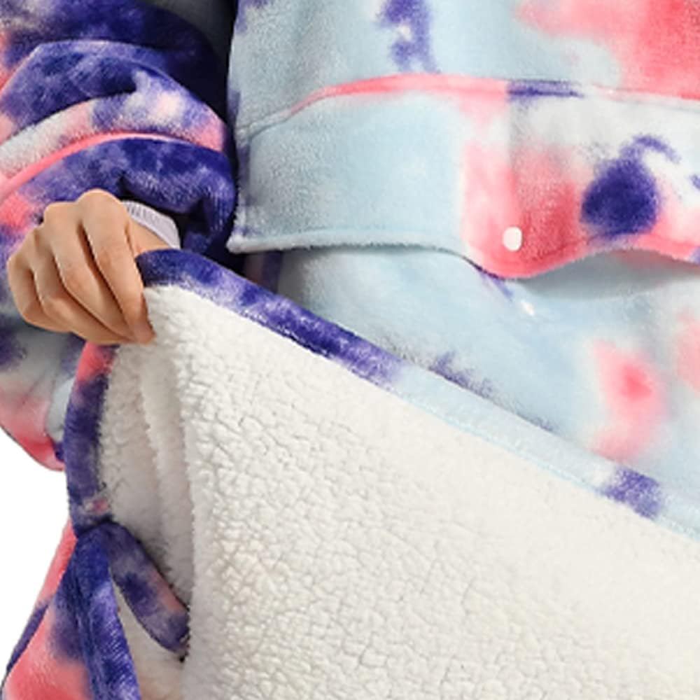 Krifey Wearable Blanket Hoodie, Oversized Sherpa Hooded Blanket for Adults | Soft sherpa fleece with sleeves and pocket; oversized fit for lounging, WFH, camping, Christmas and white elephant gifts.