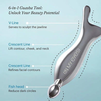 In My Eyes Gua Sha Tool for Face & Eye, Stainless Steel Gua Sha Facial Massager Tool for Reduce Puffiness, Ease Facial Tension & Promote Lymphatic Drainage