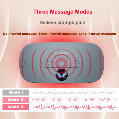 Portable Cordless Heating Pad, Electric Waist Belt Device, Fast Heating Pad with 3 Heat Levels and 3 Massage Modes, Back or Belly Heating Pad, Gift for Her, Women and Girl