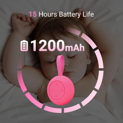 Portable Baby Sound Machine [White Noise for Babies Kids Adults][Timer Function][20 Soothing Sounds][Sleep Soother] 15 Hours Battery Life, Travel,Registry,Gifts,Shower,Clips on Baby Stroller