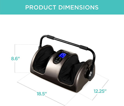 Best Choice Products Shiatsu Foot Massager with Heat for Plantar Fasciitis & Neuropathy, Kneading Foot & Calf Massager with Remote, 360° Adjustable Handle, Rolling & Compression Massage - Satin Black