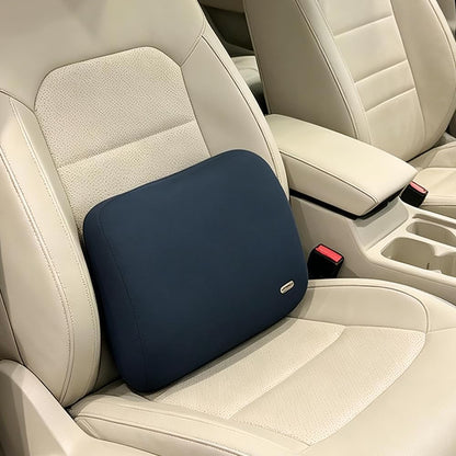 Carwales Emulsion Lumbar Support Pillow for Car Driving Seat Relax Soft Lower Back Support Home Office Chair Cushion Desk Accessories Waist Pain Relief Black