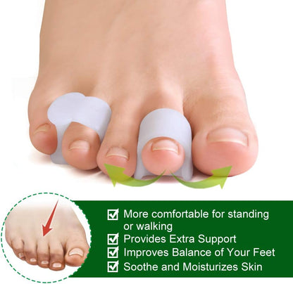 Welnove Gel Toe Separator, Pinky Toe Spacers, Little Toe Cushions, Small Toe Sleeves for Preventing Rubbing & Reducing Pressure (Pack of 12, Transparent)
