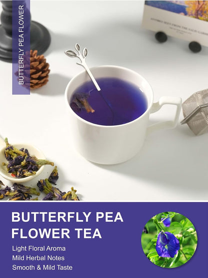 TeeLux Butterfly Pea Flower Tea, 1.76oz Whole Blue Pea Flower Caffeine Free