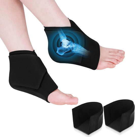 Helthrelife Heel Ice Pack for Pain Relief, Reusable Gel Ankle Ice Pack Wrap Hot&Cold Therapy for Heel Pain, Plantar Fasciitis, Achilles Tendinitis, Dry Cracked Heels, Sprain, Sports Injuries