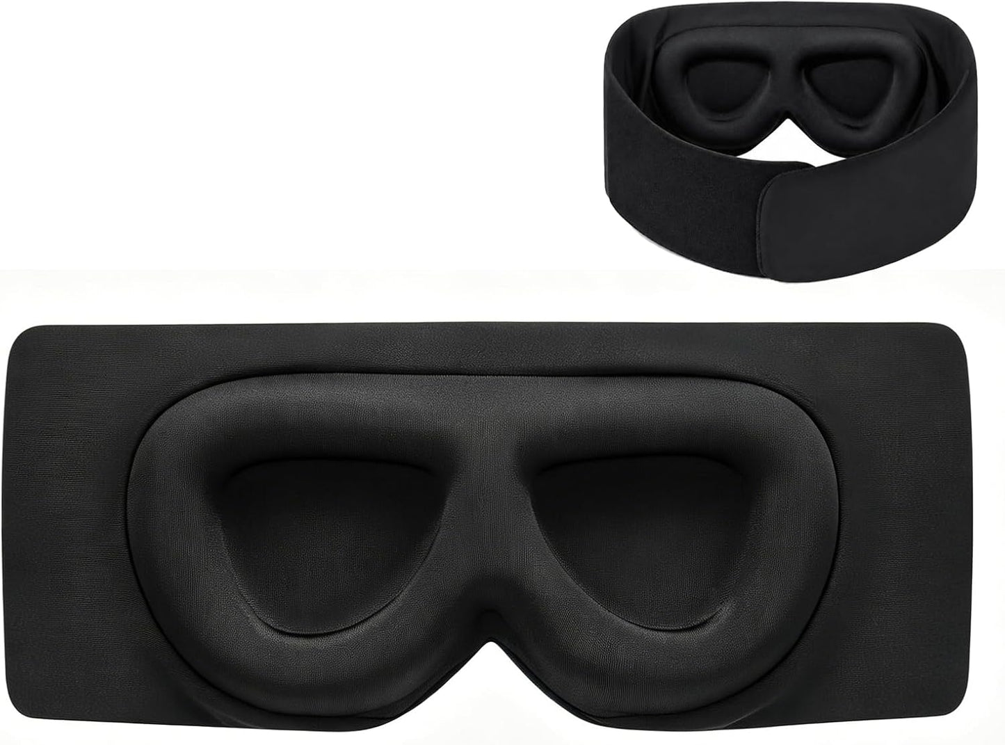 ALASKA BEAR Sleep Mask for Side Sleepers Patented Design, Cup-Shaped and Extra-Soft, 100 Blackout Eye Mask Shades Cover for Men and Women Home or Travel, Machine Washable, Black
