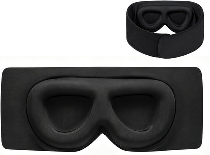 ALASKA BEAR Sleep Mask for Side Sleepers Patented Design, Cup-Shaped and Extra-Soft, 100 Blackout Eye Mask Shades Cover for Men and Women Home or Travel, Machine Washable, Black