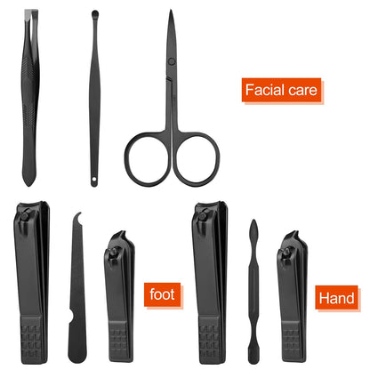 Manicure Set Men Finger and Toe Nail Clippers Set Professional Manicure Pedicure Kit with Travel Case Personal Care Tools Accessories Nail Grooming Kit Gifts for Men Women Father Mother
