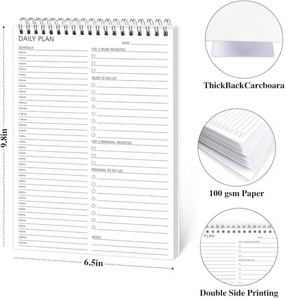 Weekly Planner Notepad,Spiral To Do List Undated Planning Pad, Weekly Organizer for Students, Weekly Agenda for Work & Daily Life, 52 Sheets, 6.5 x 9.8 in (Green)