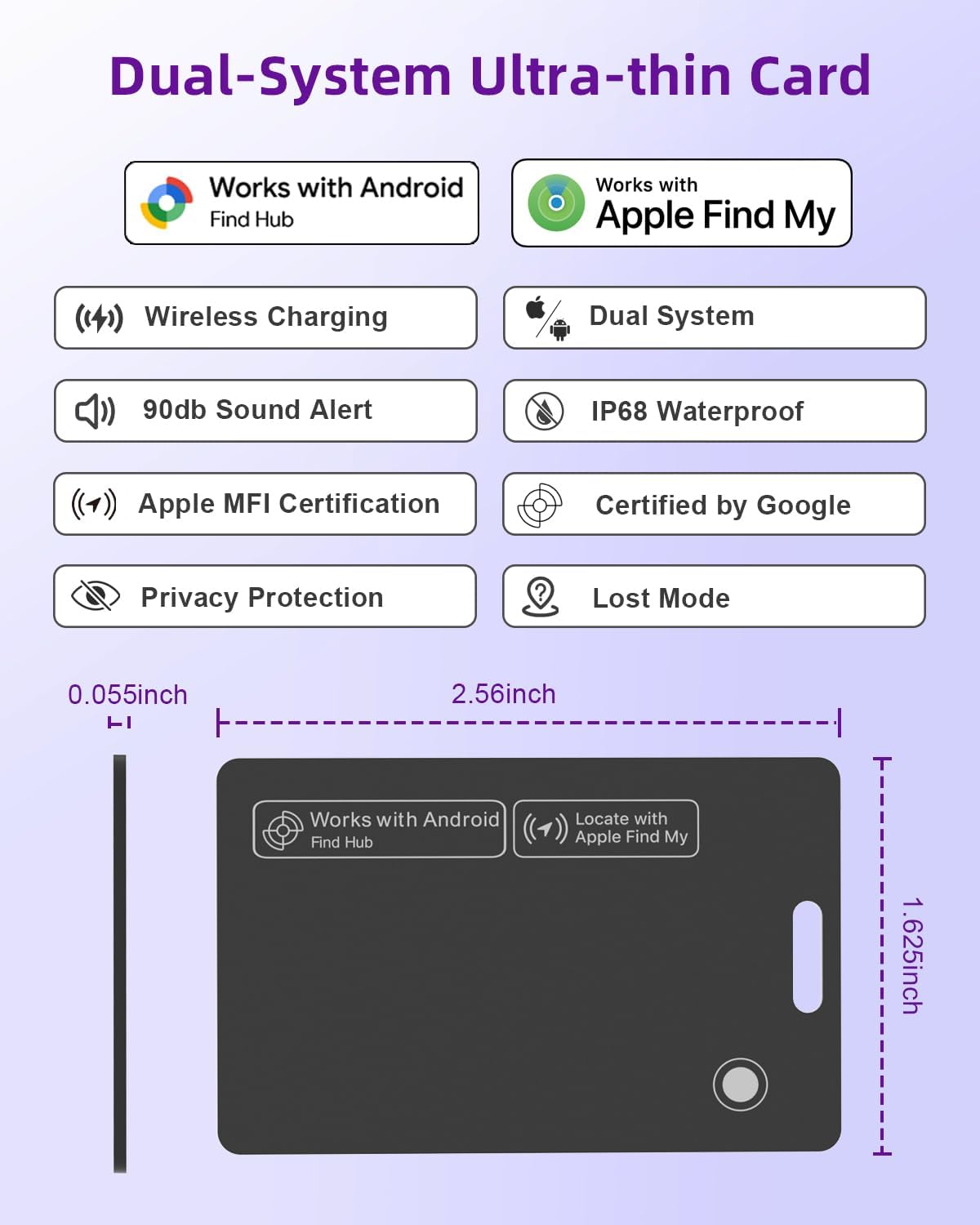 Wallet Tracker Card, Bluetooth Tracking Card (iOS & Android)