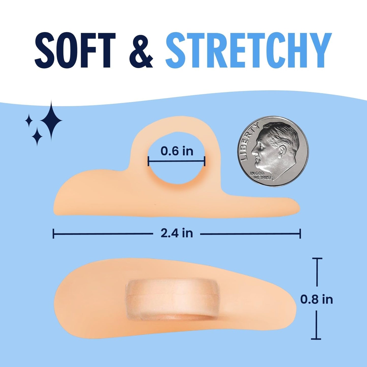 Dr. Frederick's Original Hammer Toe Corrector Gels - 2 Pairs - All-Day Relief for Crooked & Overlapping Toes - Soft Cushioning - Symptomatic Support for Toe Alignment - White - 3 Loop Design