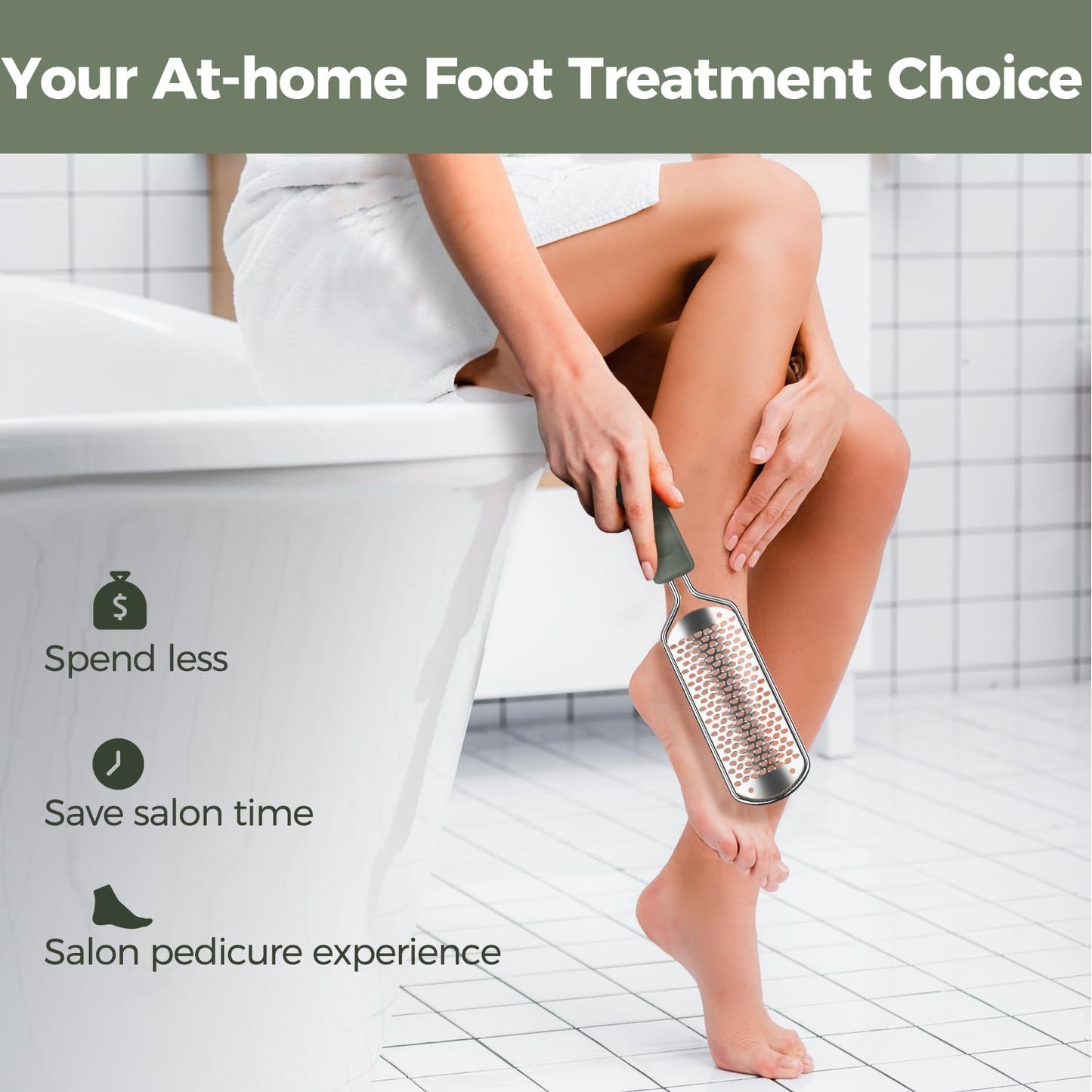 Foot File Foot Scrubber Pedicure - Callus Remover for Feet Easkep Professional Grater Rasp Foot Scraper Corns Callous Removers Cracked Dead Skin Remover for Dry and Wet Feet (Golden)