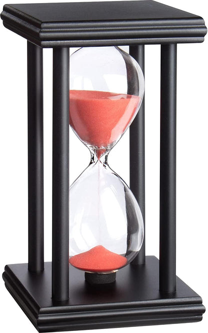 hourglas Sand Timer 30/60 Minutes Desktop Decorations Reloj de Arena ampulheta Sandglass (Black Sand,5.5 * 3.2 * 3.2inch,30min)