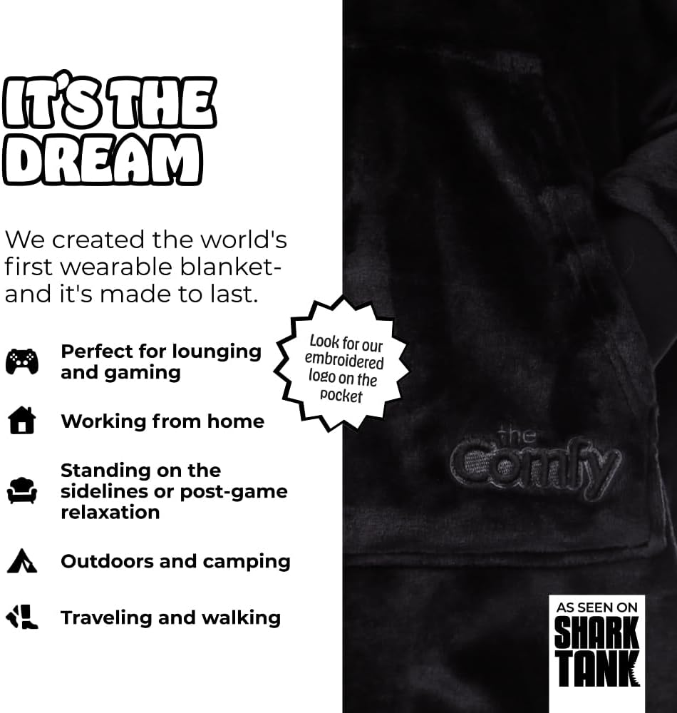 THE COMFY Dream | From Shark Tank | Patented | No Sherpa | Light Wearable Blanket Hoodie | Gift for Women & Men | One Size