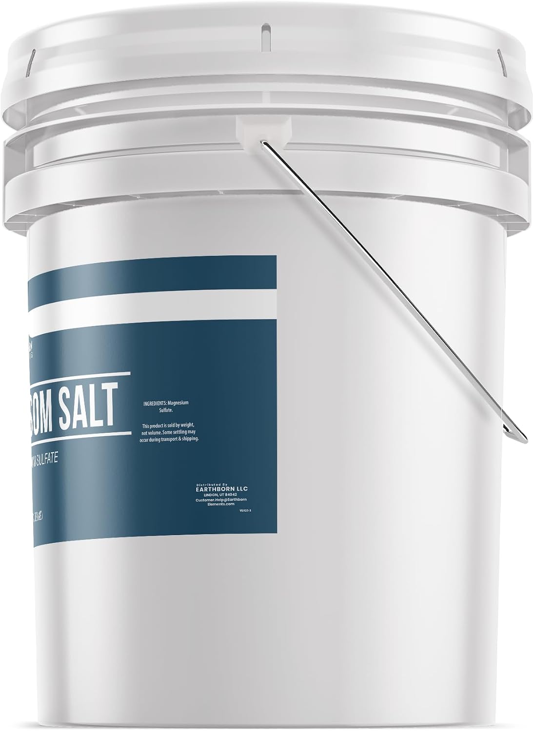 Earthborn Elements Epsom Salt (1 Gallon), Resealable Bucket, Magnesium Sulfate Soaking Solution, All-Natural