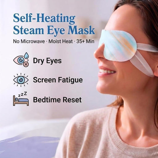 FACEMOON 30 Pack Self-Heating Steam Eye Masks for Dry Eyes: Moist Heat Warm Compress for Stye Fast Relief & Digital Eye Strain, Disposable Heated Eye Mask, No Microwave Needed, Unscented Travel Ready