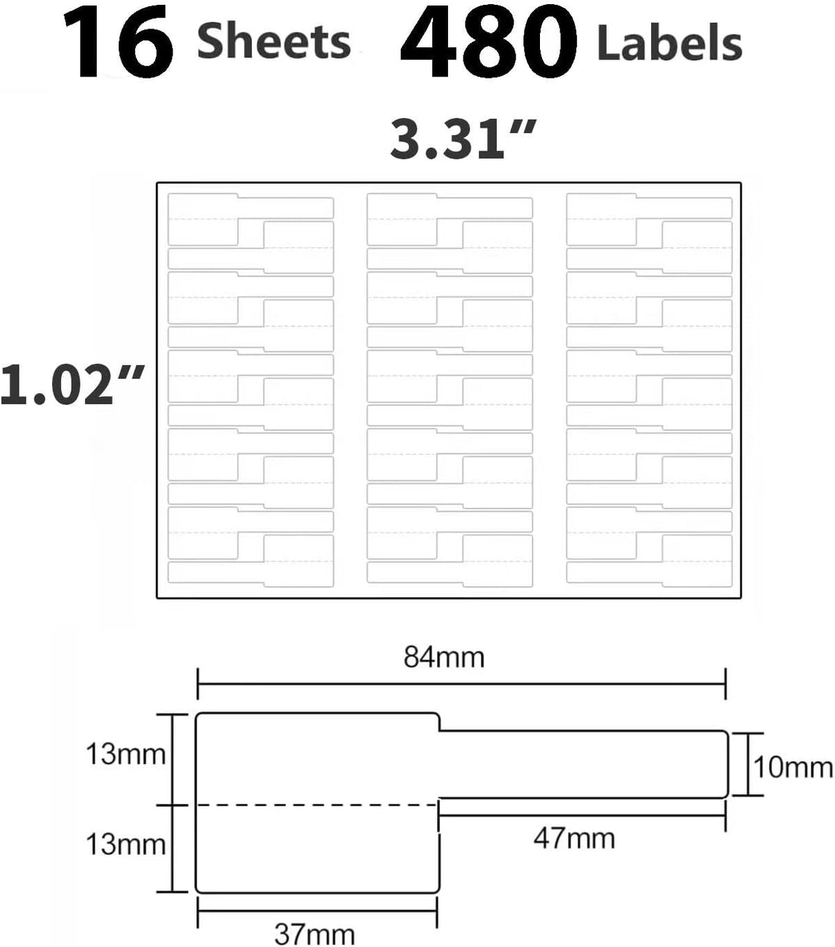 8 Sheet Cable Labels for Management