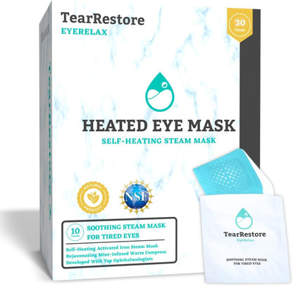 TearRestore EyeRelax Heated Eye Mask for Dry Eyes 30 Count Warm Compress