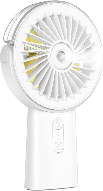 Otlonpe Handheld Misting Fan Portable, Small Personal Hand Held Rechargeable Mist Fan Water Spray, 4000mAh Battery Operated Hand Mister Fans 3-Speed, 4-15 Hrs Runtime for Travel Home Office Outdoor