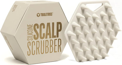 TOOLETRIES Silicone Scalp Scrubber Shampoo Brush, Scalp Brush for Hair Growth for Men & Women, Exfoliates Dandruff & Oil Build-up, Soft Flexible Bristles for Thick, Thin, Wet & Dry Hair - Charcoal