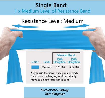 A AZURELIFE Professional Individual Exercise Resistance Bands, Single 5, 6,7 Ft or 8 Yards Elastic Bands, Non-Latex Stretch Bands for PT, Yoga, Pilates, Rehab, at-Home or The Gym Workouts