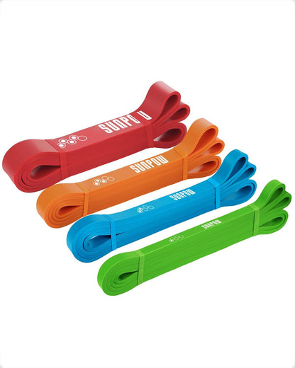 SUNPOW Pull Up Assistance Bands, Set of 5 Heavy Duty Resistance Bands for Men & Women, Natural Latex Exercise Bands for Pull-Up Progression, Home Workout, Strength Training, Mobility & Stretching