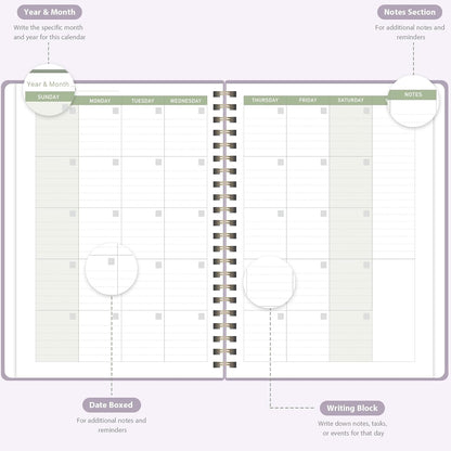 Undated Weekly Planner, Weekly To Do List Notebook, A5 Daily Planner | Office School Supplies, Spiral Binding, Inner Pocket, Goal, Organizer, Habit Tracker