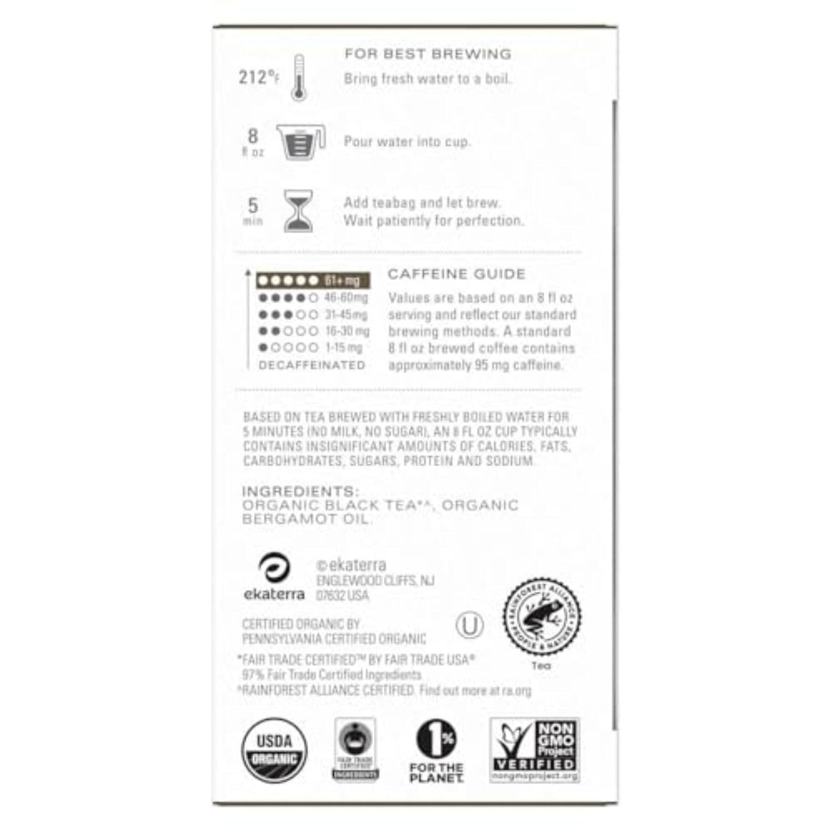 TAZO Organic Earl Grey Tea Bags, Black tea with Caffeine, 16 Tea_Bags (Pack of 2)