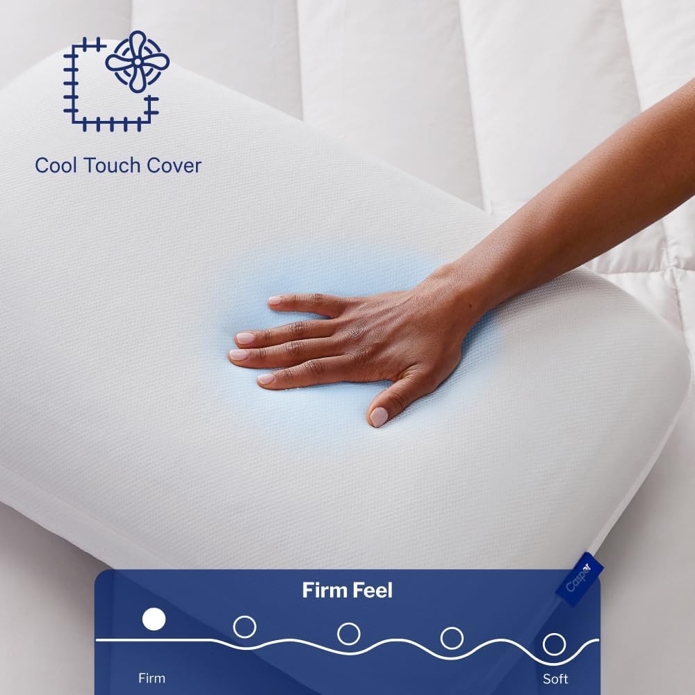 Casper Sleep Essential Cooling Foam Pillow, Standard Size – Firm Memory Foam with Cooling Cover, Supports Side Sleepers, Breathable & Pressure-Relieving