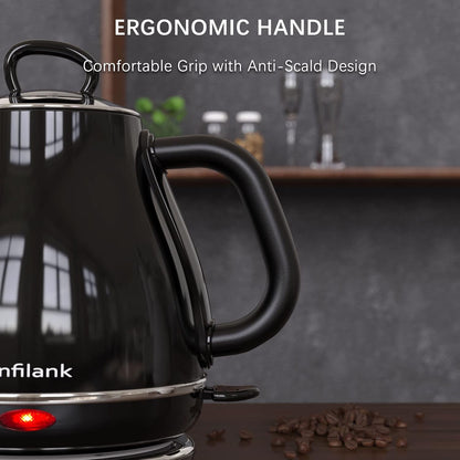 Anfilank Electric Gooseneck Kettle, 1L 1500WFast Boil, 100% Stainless Steel BPA Free Pour-Over Coffee & Tea Kettle,Water Boiler with Auto Shut & Boil-Dry Protectio,Green
