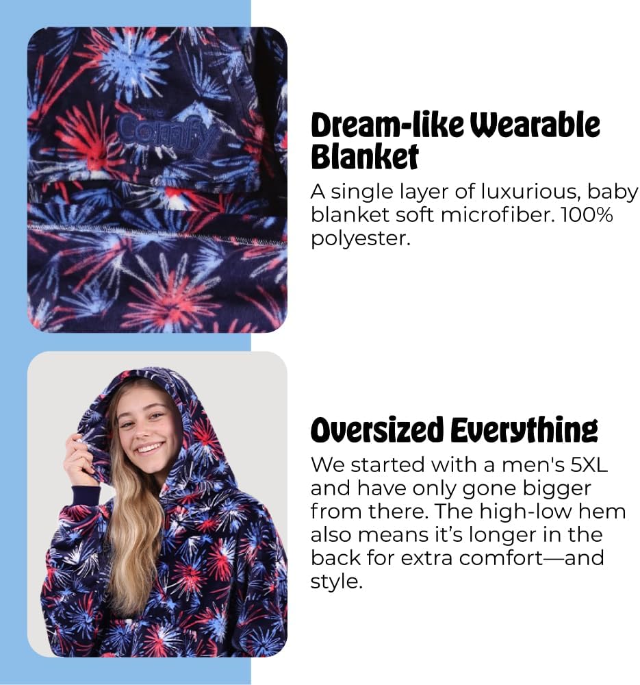 THE COMFY Dream | From Shark Tank | Patented | No Sherpa | Light Wearable Blanket Hoodie | Gift for Women & Men | One Size