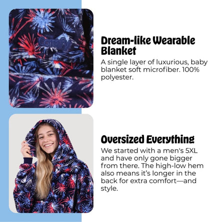 THE COMFY Dream | From Shark Tank | Patented | No Sherpa | Light Wearable Blanket Hoodie | Gift for Women & Men | One Size
