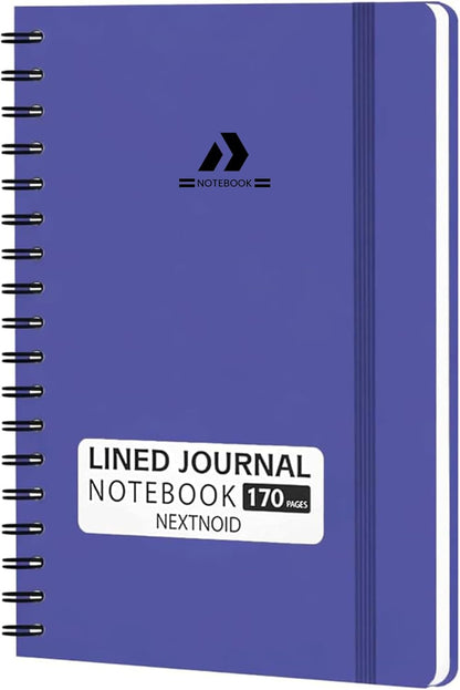 Nextnoid Lined Spiral Notebook Journal For Women & Men - A5(5.8" x 8.3") 170 Pages, Hardcover Notebooks for Work & Note Taking, College Ruled Journals for Writing - Grey