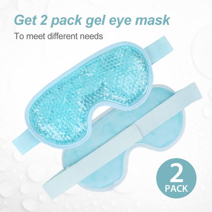 NEWGO Cooling Eye Mask for Puffy Eyes, Cold Eye Mask Eye Ice Pack for After Eyes Surgery, Tension Stress Relief, Itchy Eyes, Headaches, Dark Circles - Blue